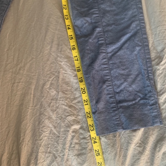 Anthropologie The Essential Slim Trousers in Sky Blue Velvet Size 2 - Picture 7 of 9